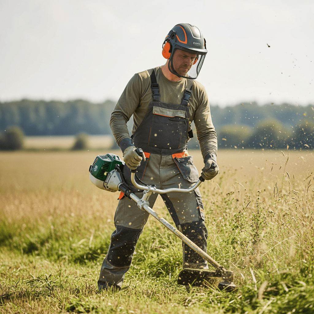 Desbroce profesional en terreno con maleza densa